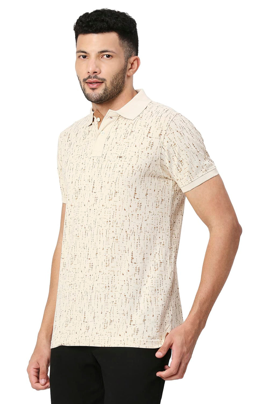 BASICS MUSCLE FIT SHEER BLISS COTTON POLO T-SHIRT