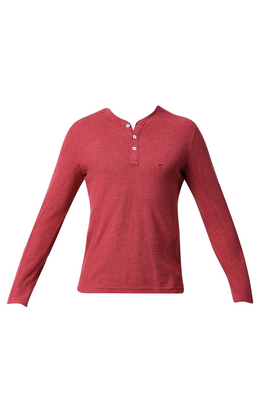 BASICS MUSCLE FIT EMBOLDENED COTTON POLYESTER HENLEY T-SHIRT
