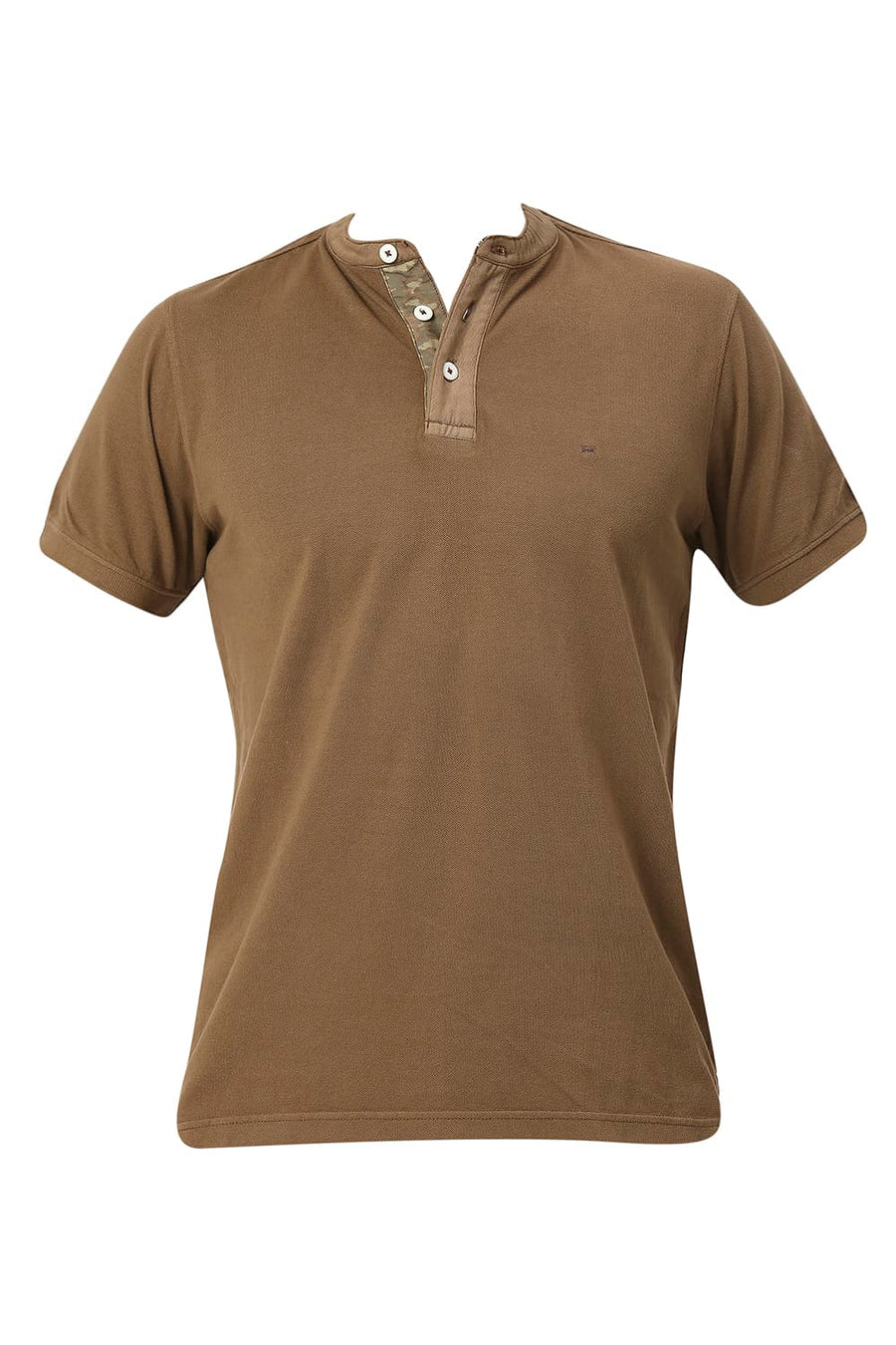 BASICS MUSCLE FIT CHOCOLATE MALT COTTON POLO T-SHIRT