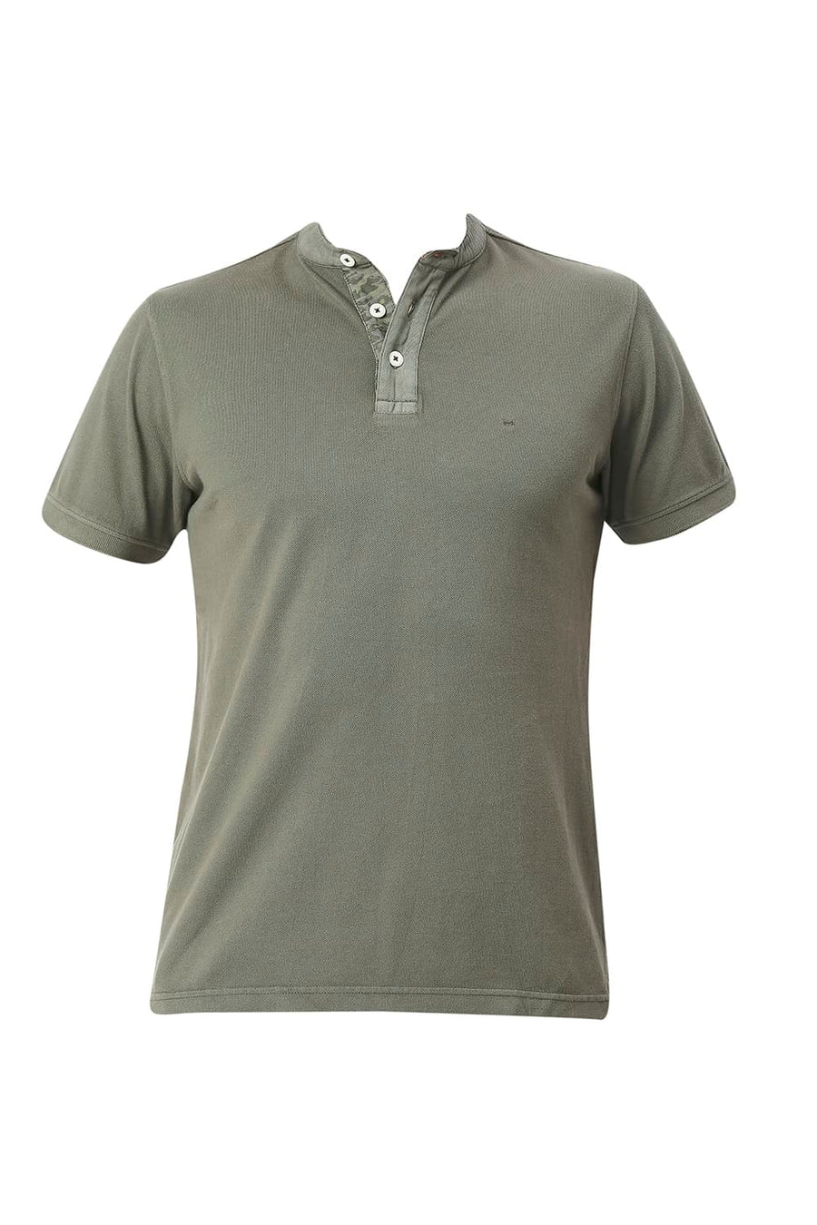 BASICS MUSCLE FIT SMOKEY OLIVE COTTON POLO T-SHIRT
