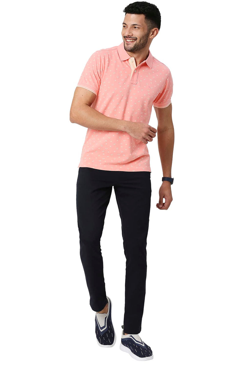 BASICS MUSCLE FIT COTTON POLO T-SHIRT