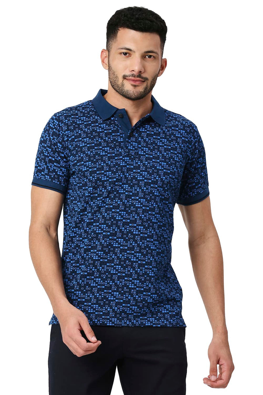 BASICS MUSCLE FIT POSEIDON COTTON POLO T-SHIRT