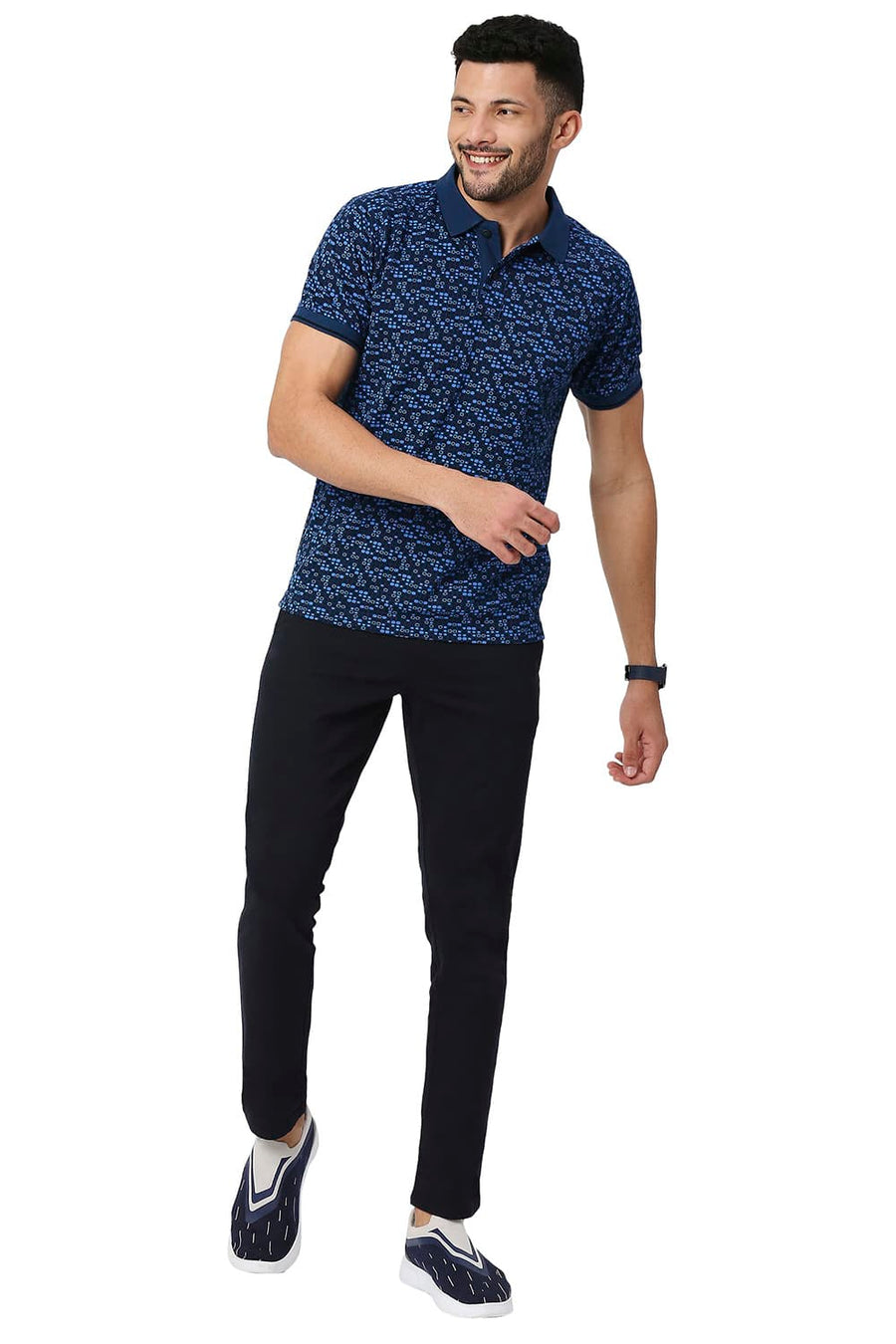 BASICS MUSCLE FIT POSEIDON COTTON POLO T-SHIRT