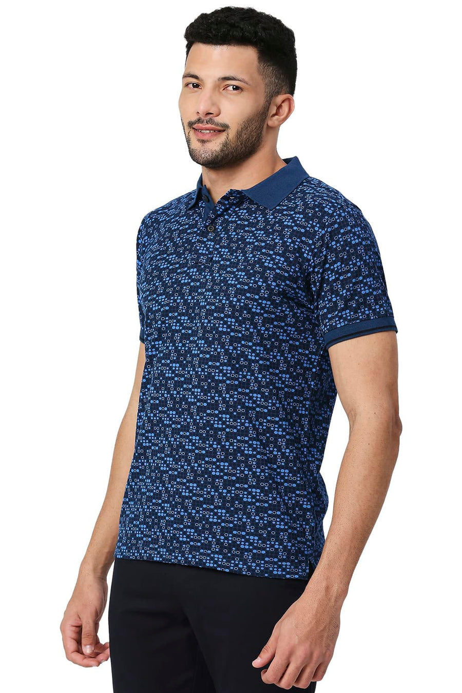 BASICS MUSCLE FIT POSEIDON COTTON POLO T-SHIRT