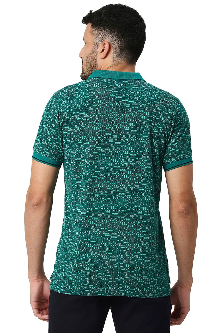BASICS MUSCLE FIT EVERGLADE COTTON POLO T-SHIRT