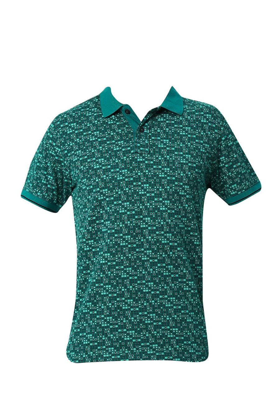 BASICS MUSCLE FIT EVERGLADE COTTON POLO T-SHIRT
