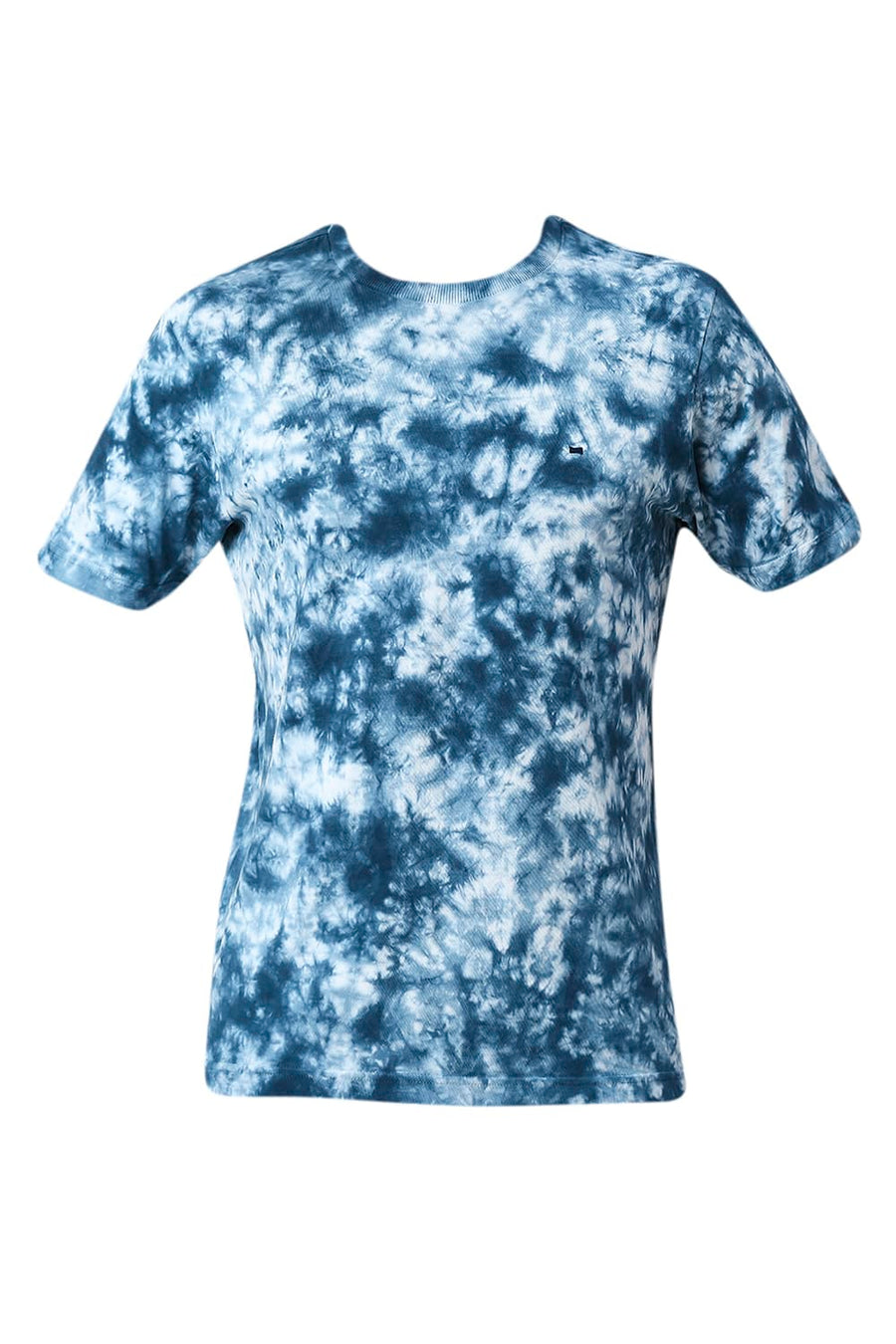 BASICS MUSCLE FIT BLUE WING TEAL COTTON CREW T-SHIRT