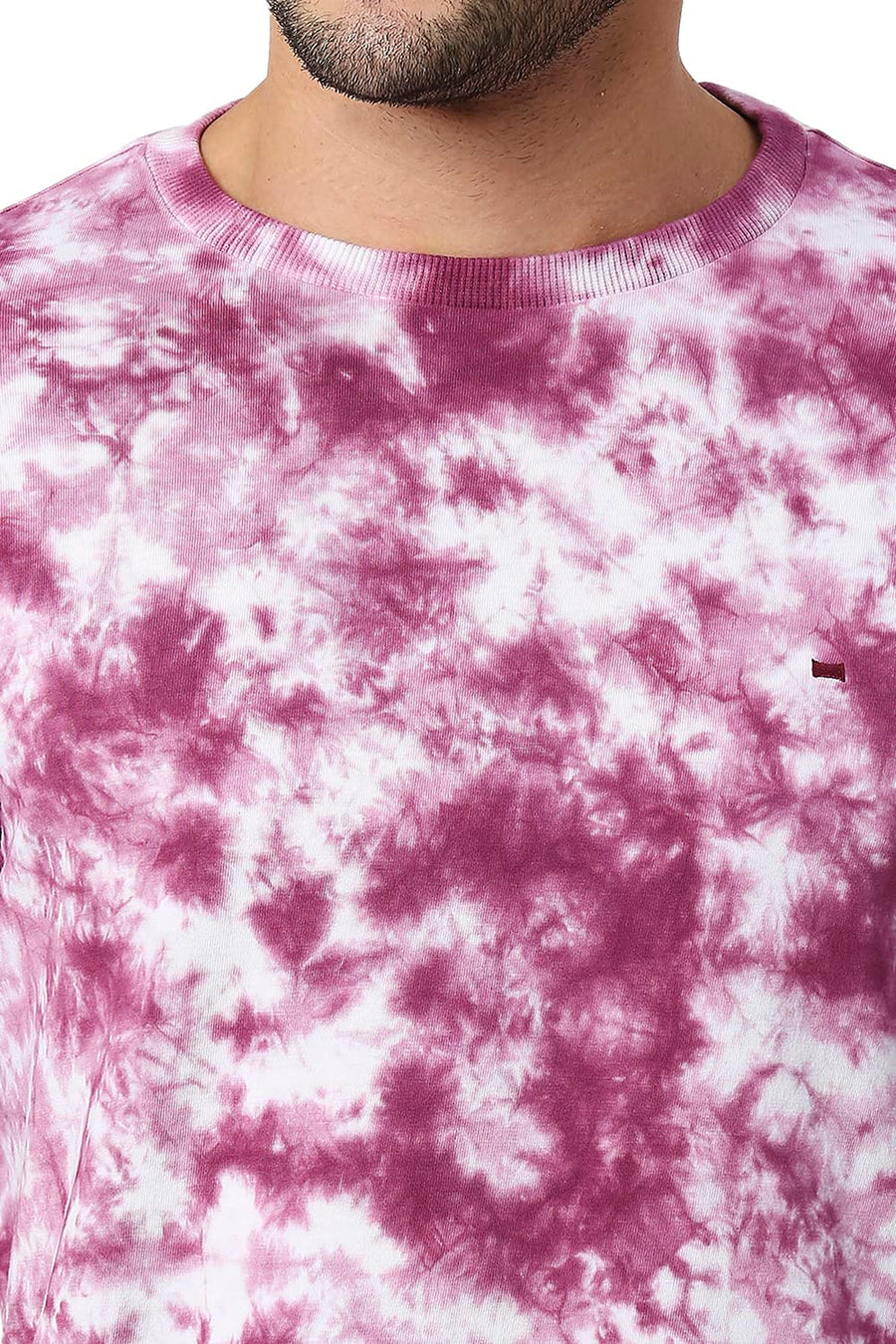 BASICS MUSCLE FIT AMARANTH COTTON CREW T-SHIRT