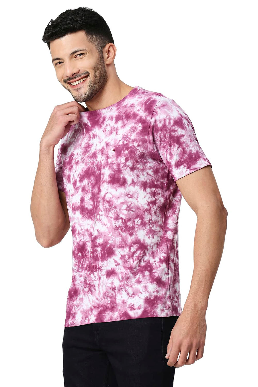 BASICS MUSCLE FIT AMARANTH COTTON CREW T-SHIRT