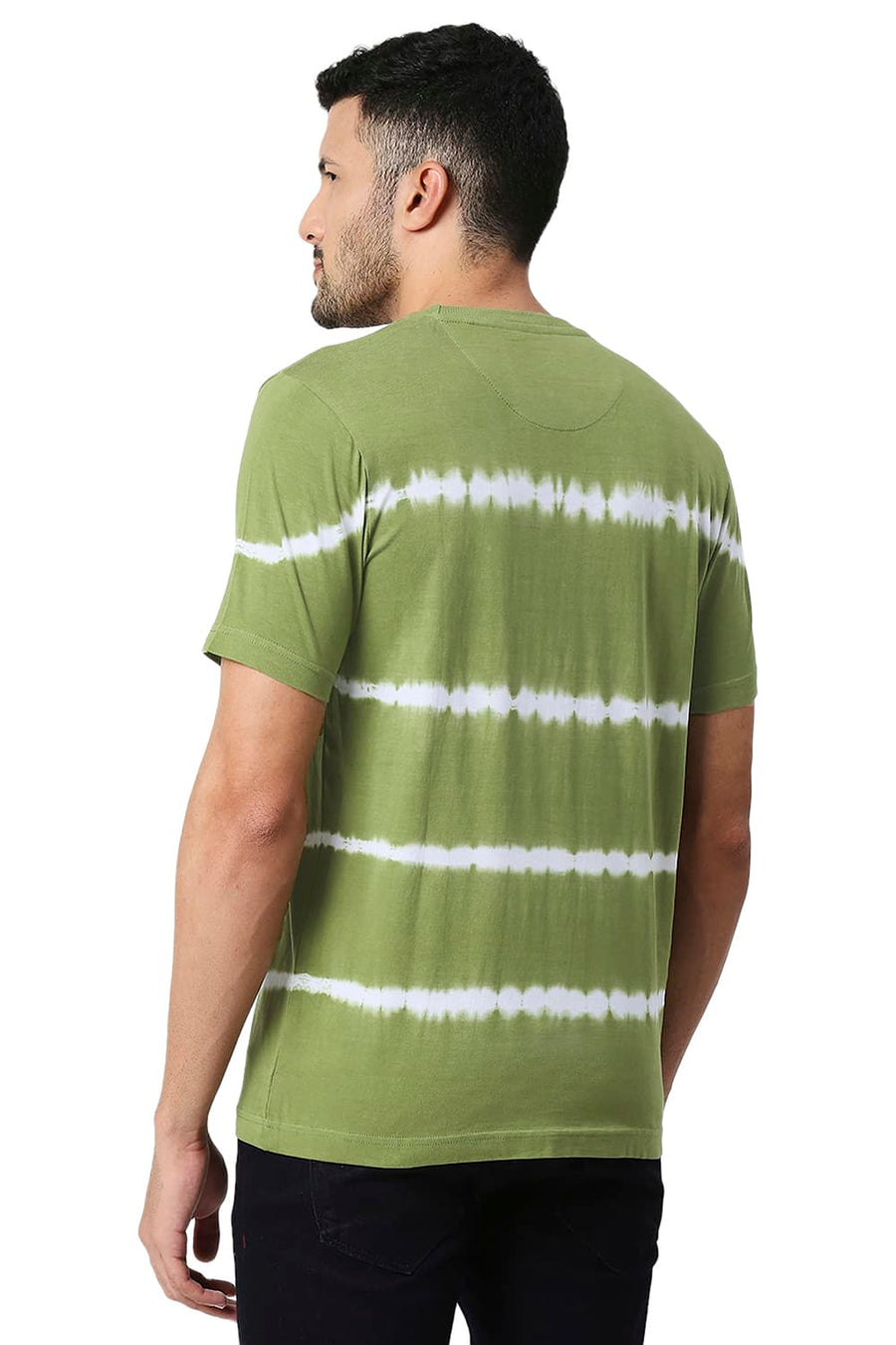 BASICS MUSCLE FIT MOSSTONE COTTON CREW T-SHIRT