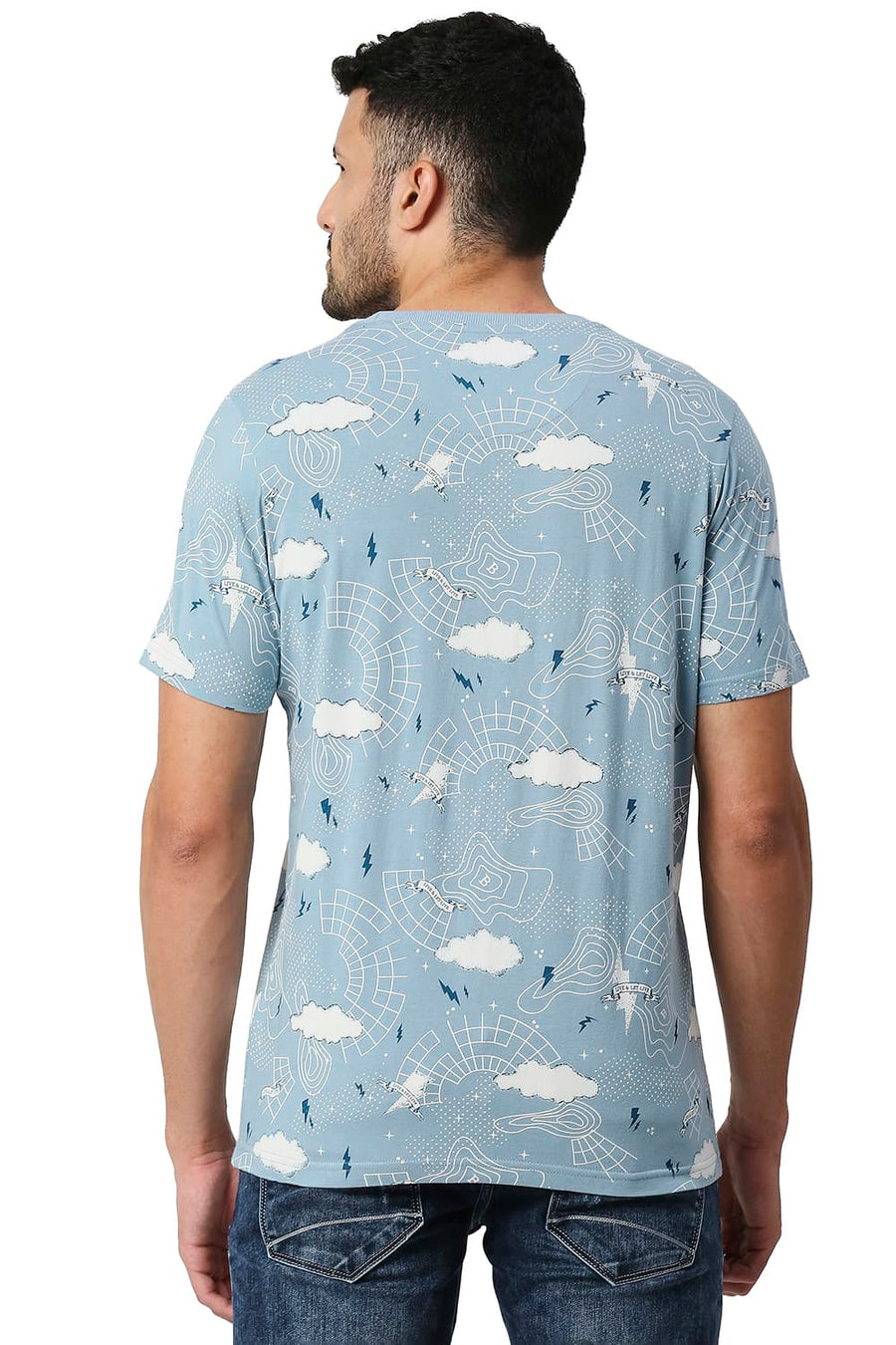 BASICS MUSCLE FIT ARONA COTTON VISCOSE CREW T-SHIRT