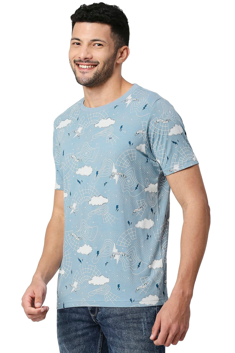BASICS MUSCLE FIT ARONA COTTON VISCOSE CREW T-SHIRT