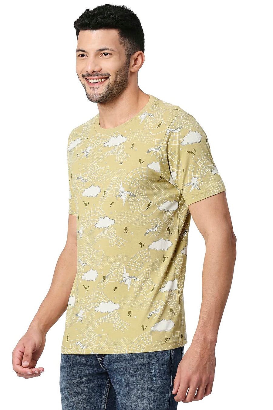 BASICS MUSCLE FIT SILVER FERN COTTON VISCOSE CREW T-SHIRT