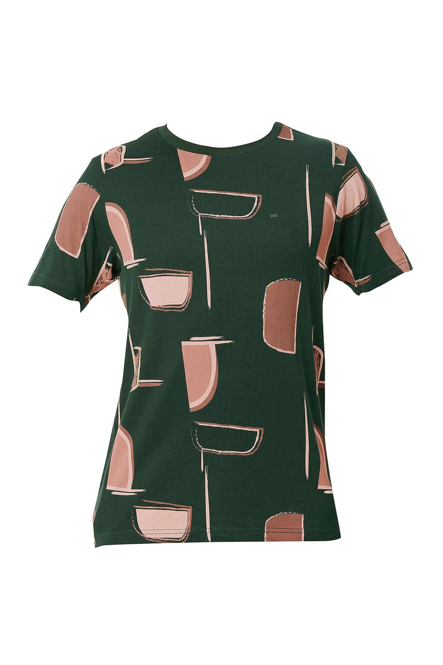 BASICS MUSCLE FIT UNI GREEN COTTON CREW T-SHIRT