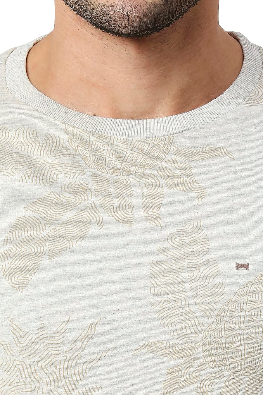 BASICS MUSCLE FIT PISTACHIO SHELL COTTON POLYESTER CREW T-SHIRT