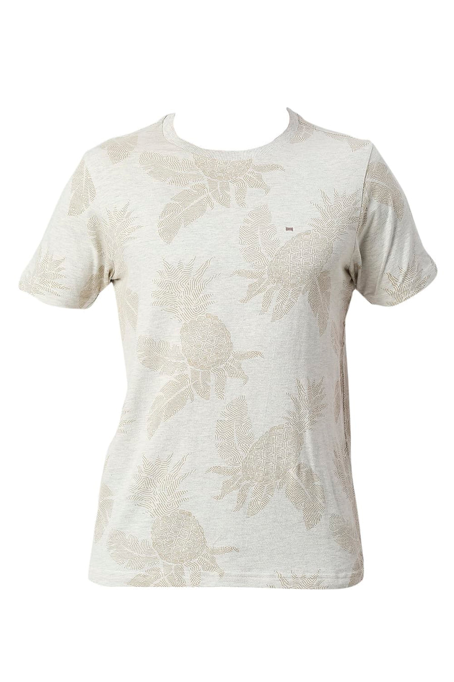 BASICS MUSCLE FIT PISTACHIO SHELL COTTON POLYESTER CREW T-SHIRT