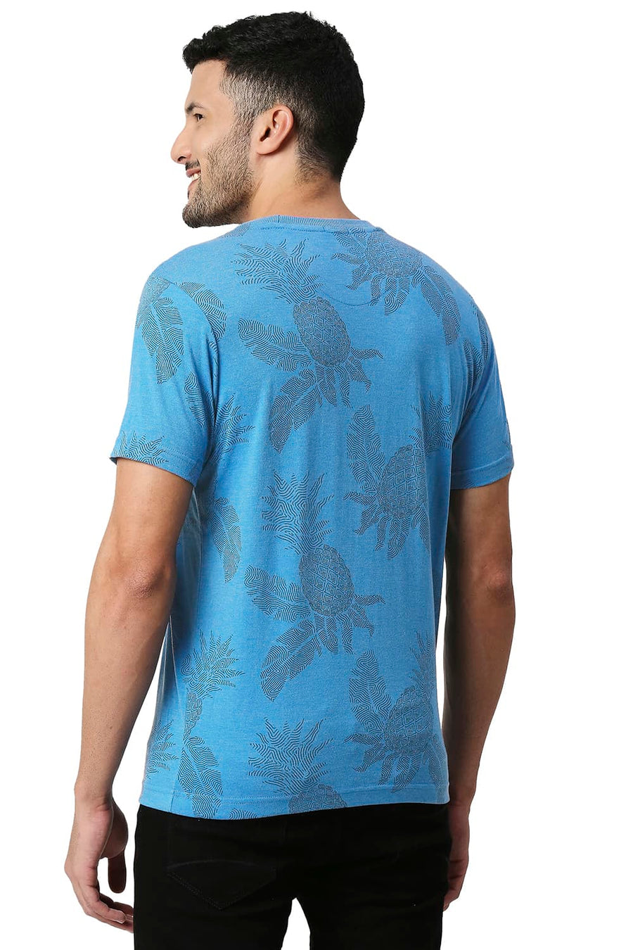 BASICS MUSCLE FIT MYKONOS COTTON POLYESTER CREW T-SHIRT