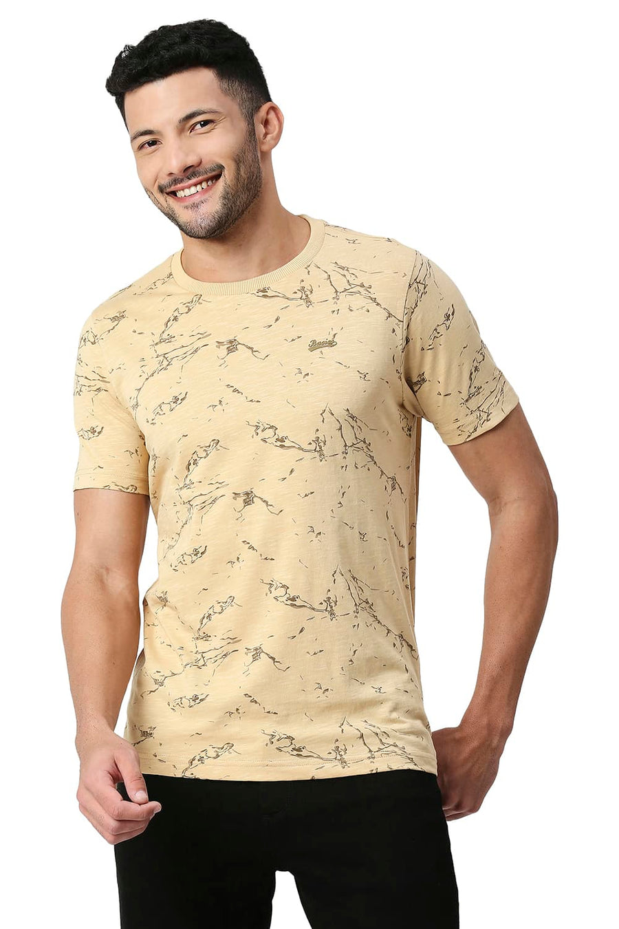 BASICS MUSCLE FIT CROISSANT COTTON CREW T-SHIRT