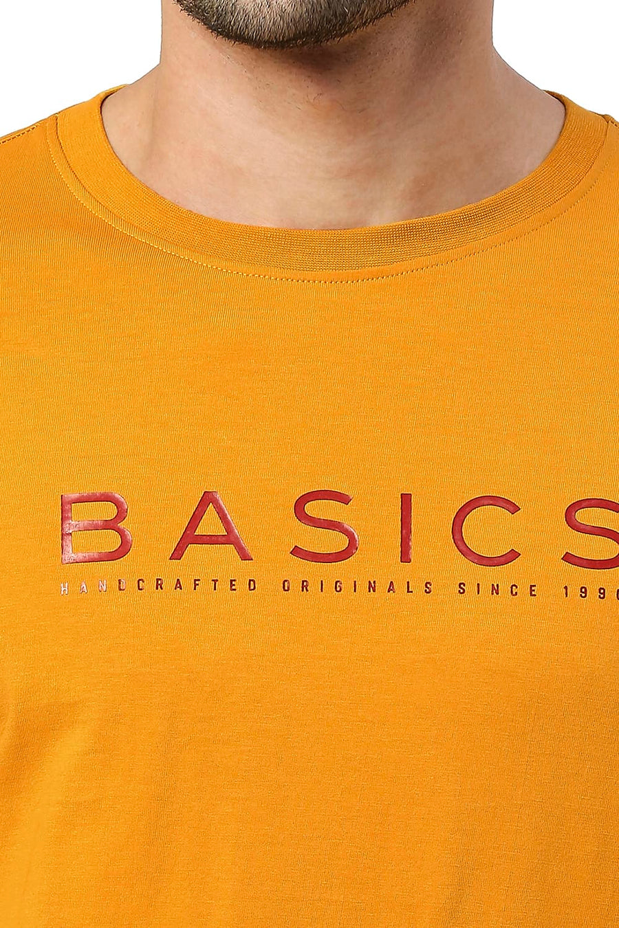 BASICS MUSCLE FIT MANGO MOJITO COTTON CREW T-SHIRT