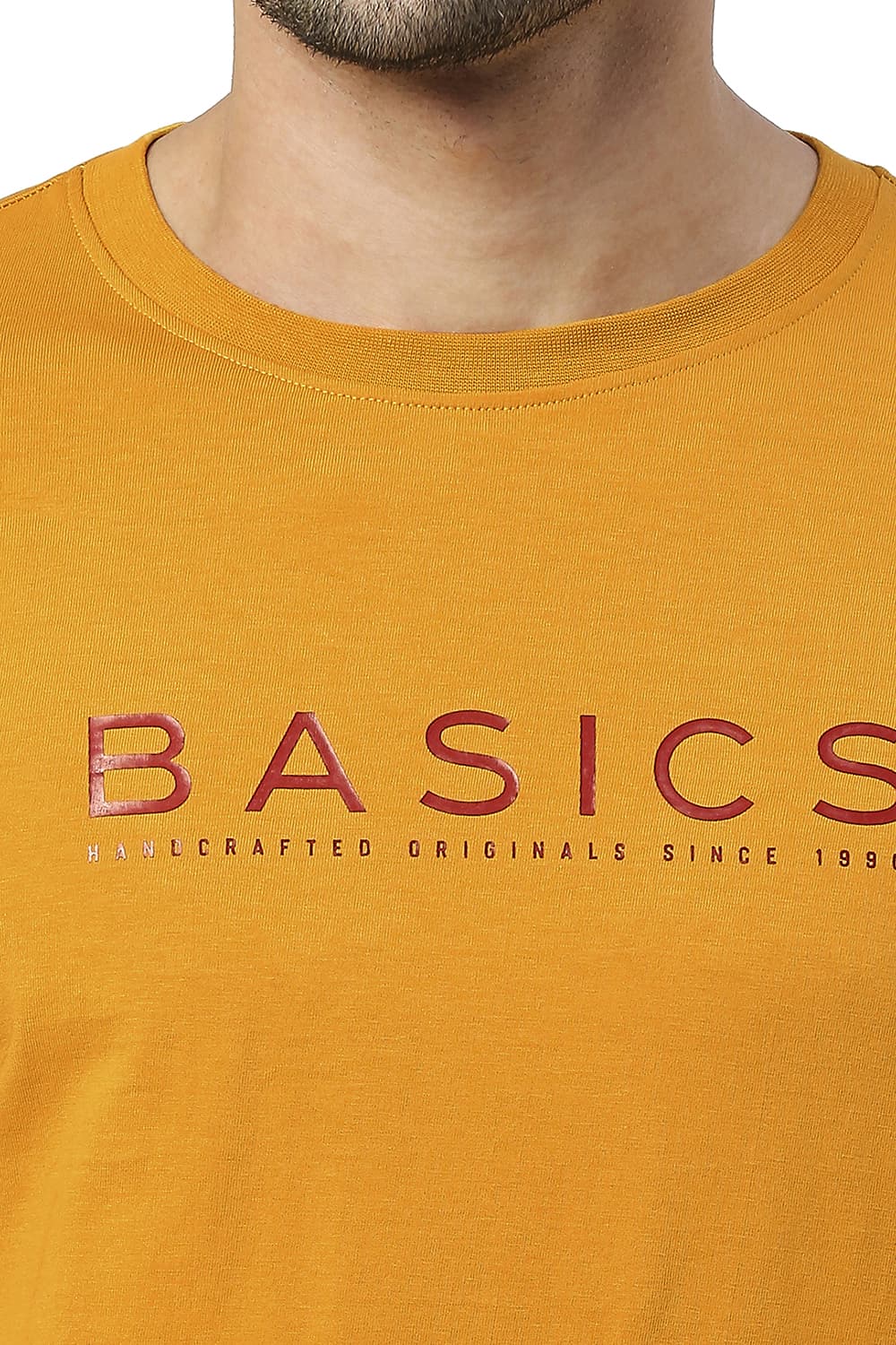 BASICS MUSCLE FIT COTTON CREW T-SHIRT