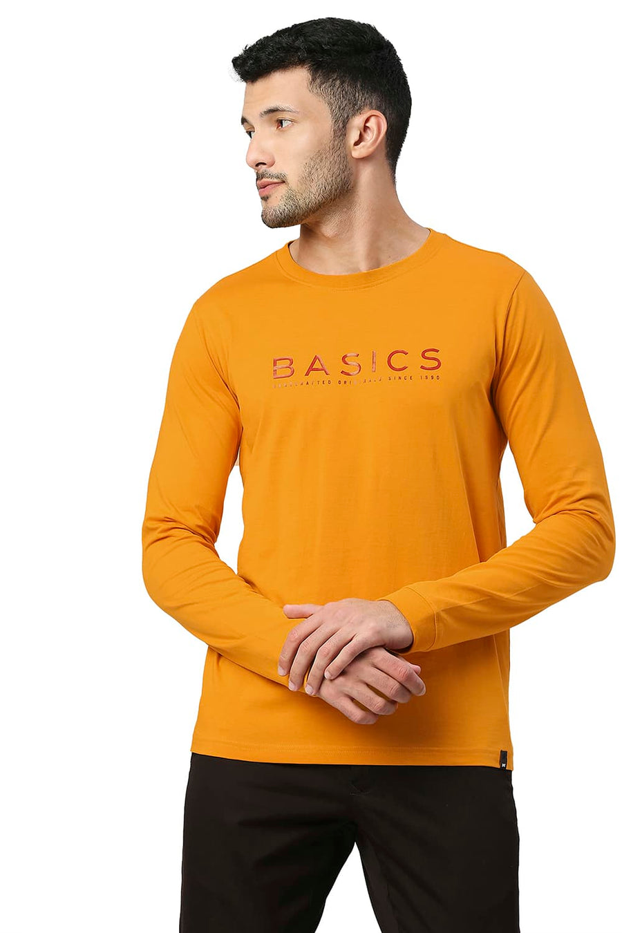 BASICS MUSCLE FIT MANGO MOJITO COTTON CREW T-SHIRT