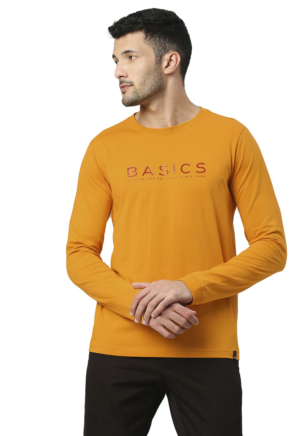 BASICS MUSCLE FIT COTTON CREW T-SHIRT