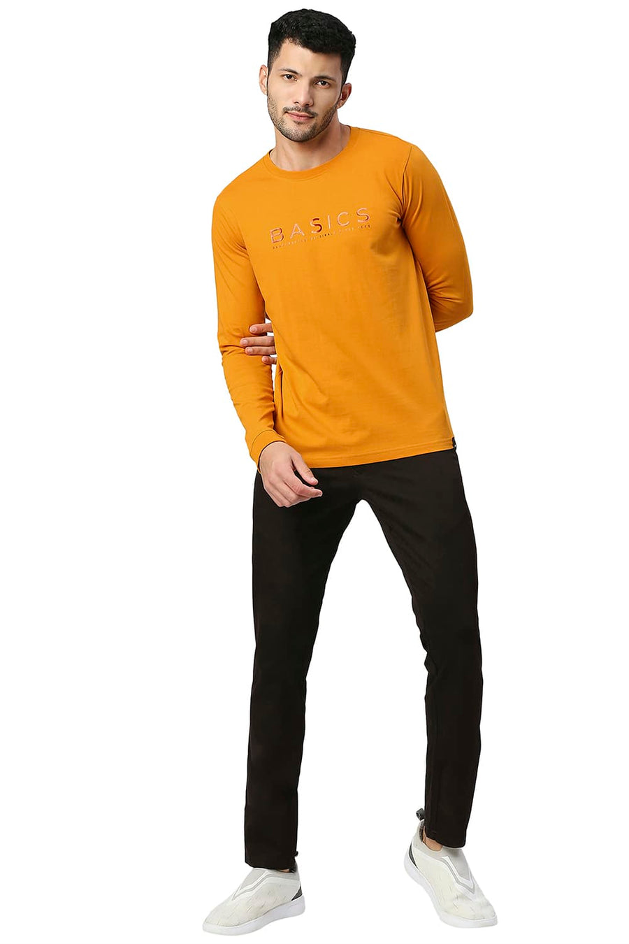 BASICS MUSCLE FIT MANGO MOJITO COTTON CREW T-SHIRT