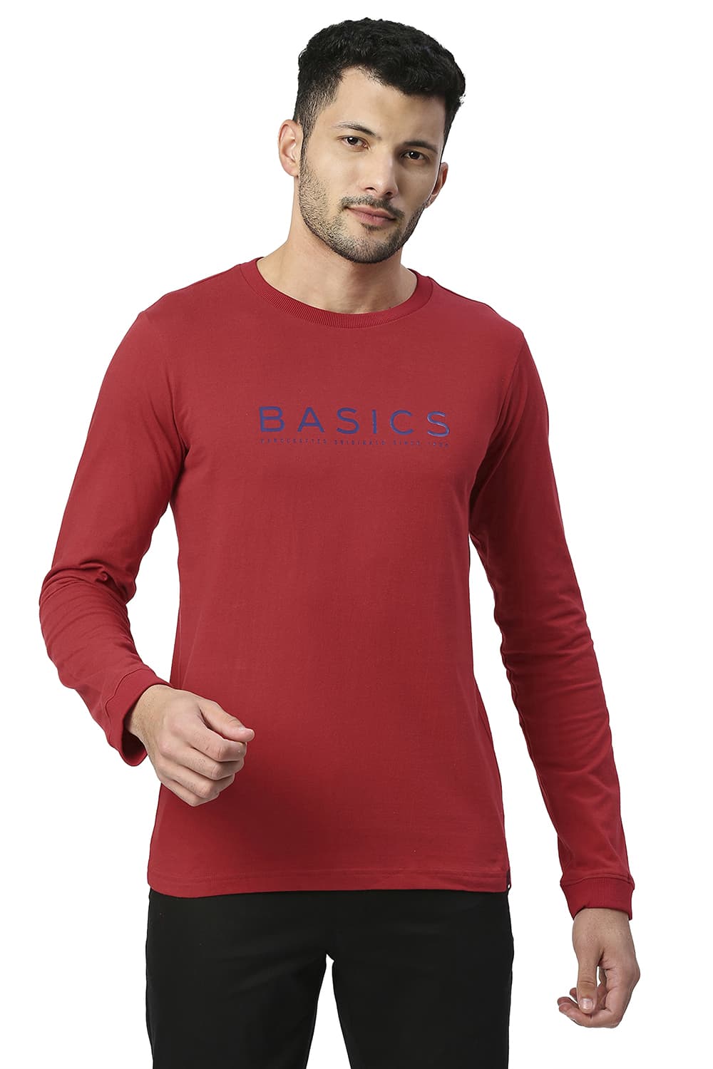 BASICS MUSCLE FIT COTTON CREW T-SHIRT