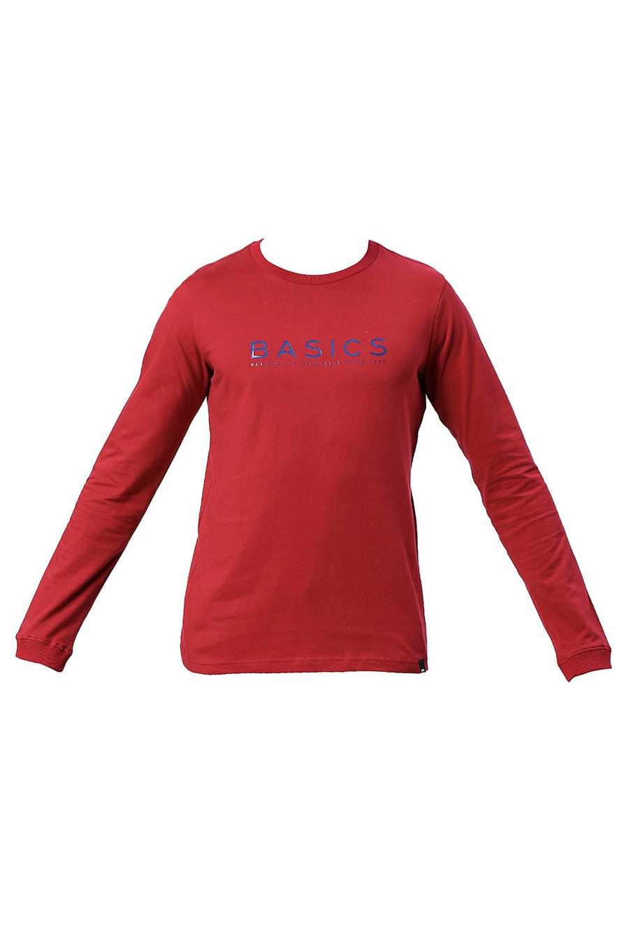 BASICS MUSCLE FIT EQUESTRIAN RED COTTON CREW T-SHIRT