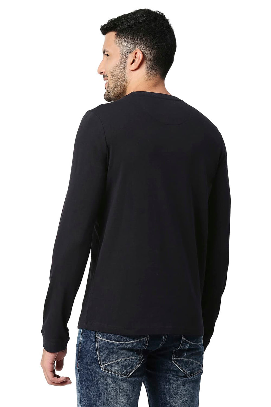 BASICS MUSCLE FIT METEORITE COTTON CREW T-SHIRT