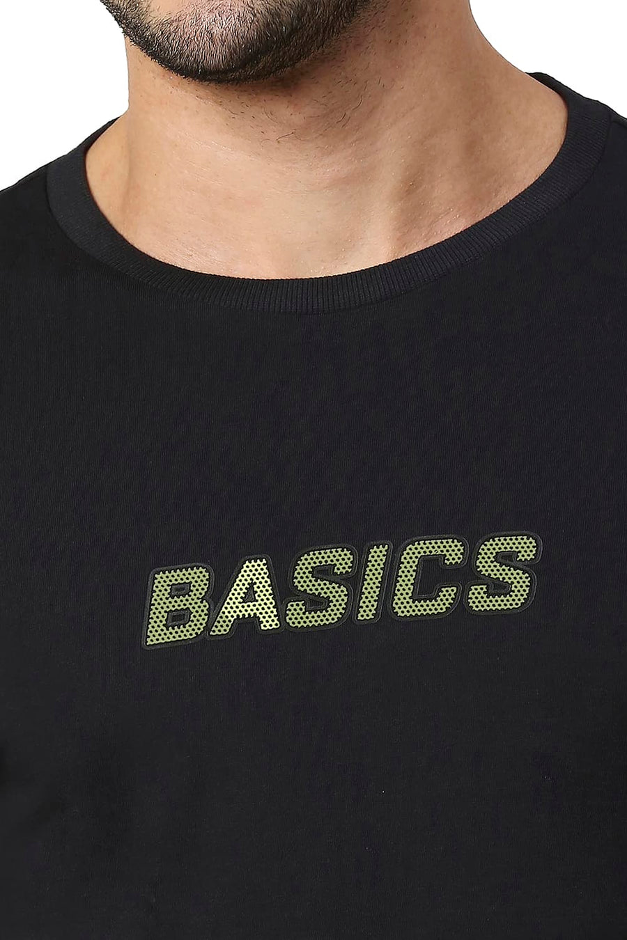 BASICS MUSCLE FIT METEORITE COTTON CREW T-SHIRT