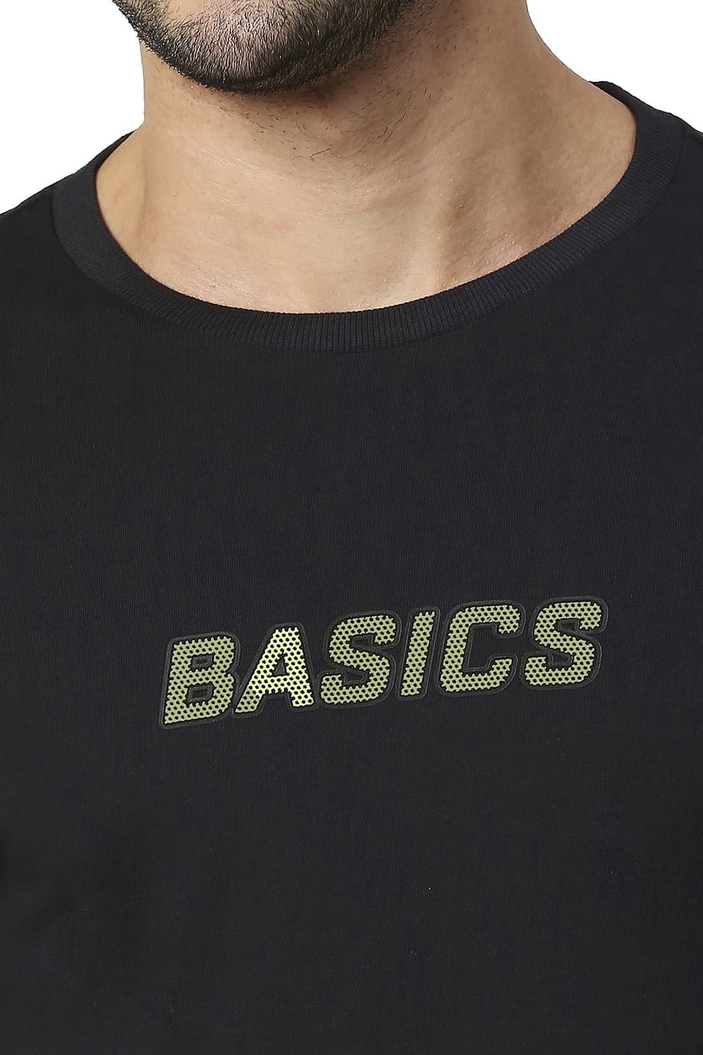 BASICS MUSCLE FIT COTTON CREW T-SHIRT