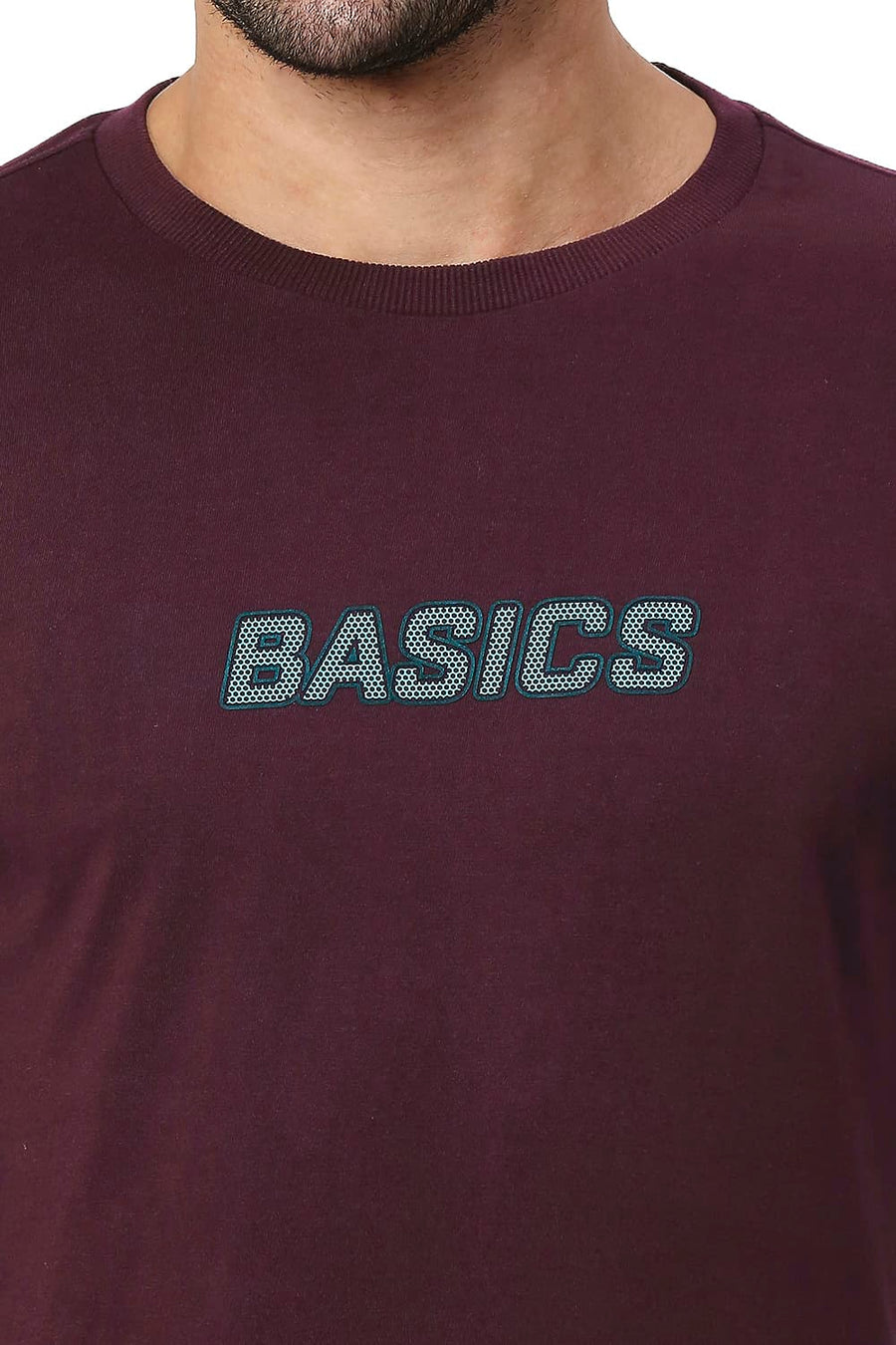 BASICS MUSCLE FIT WINE TASTING COTTON CREW T-SHIRT