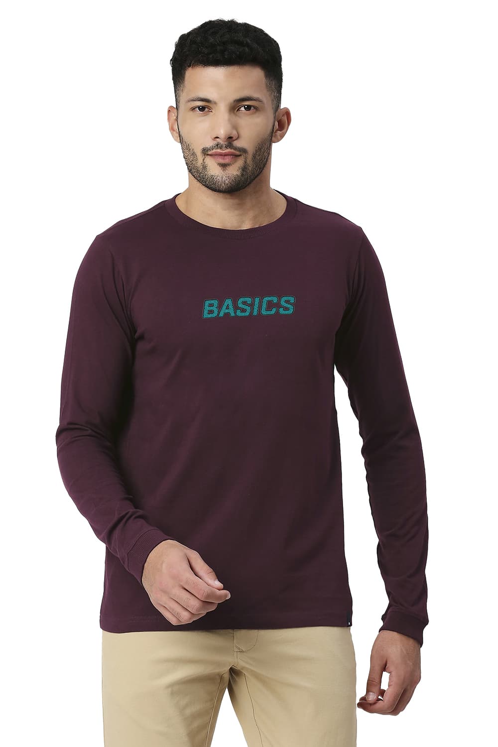 BASICS MUSCLE FIT COTTON CREW T-SHIRT