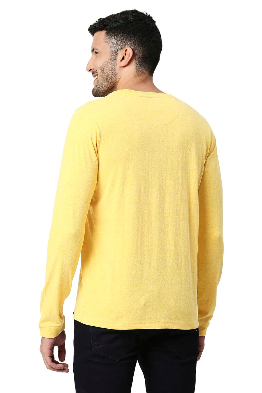 BASICS MUSCLE FIT CALENDULA COTTON POLYESTER CREW T-SHIRT