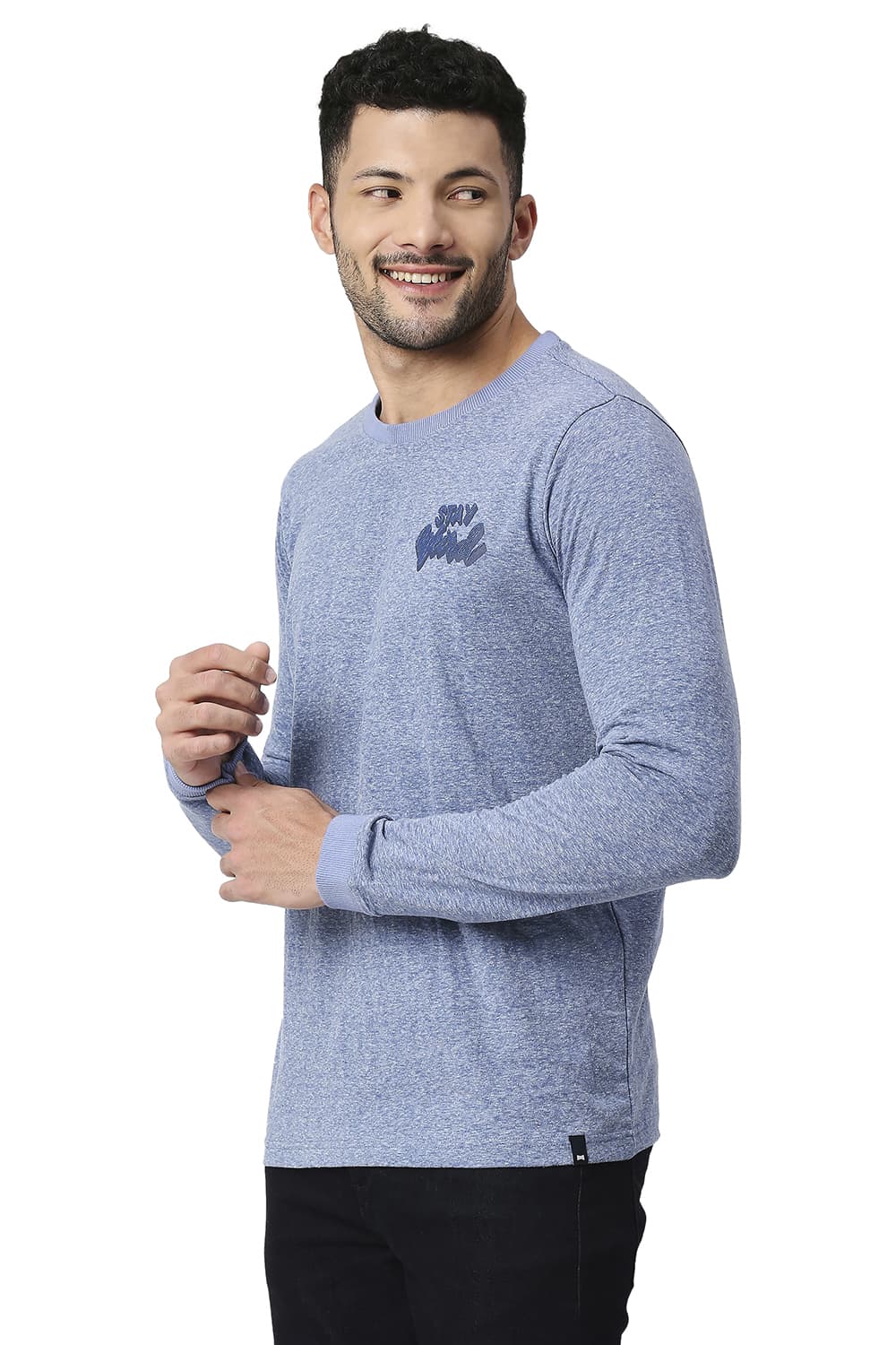 BASICS MUSCLE FIT COTTON POLYESTER CREW T-SHIRT