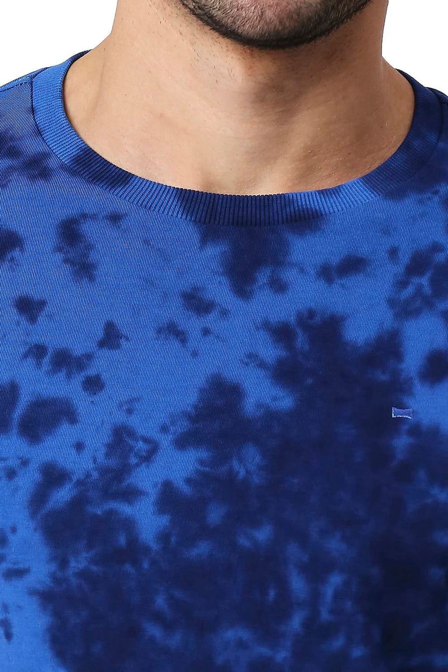 BASICS MUSCLE FIT SODALITE BLUE COTTON CREW T-SHIRT