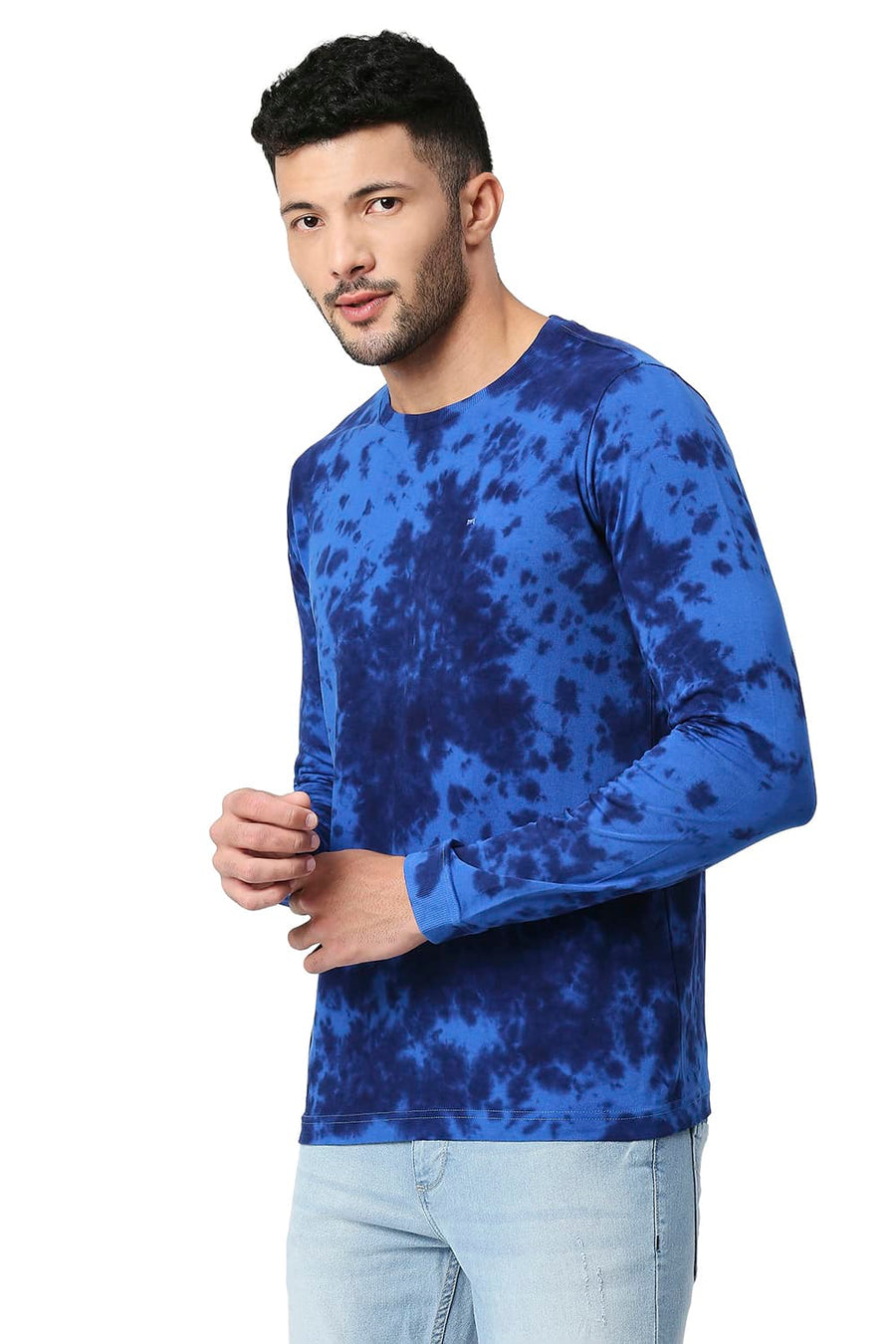 BASICS MUSCLE FIT SODALITE BLUE COTTON CREW T-SHIRT