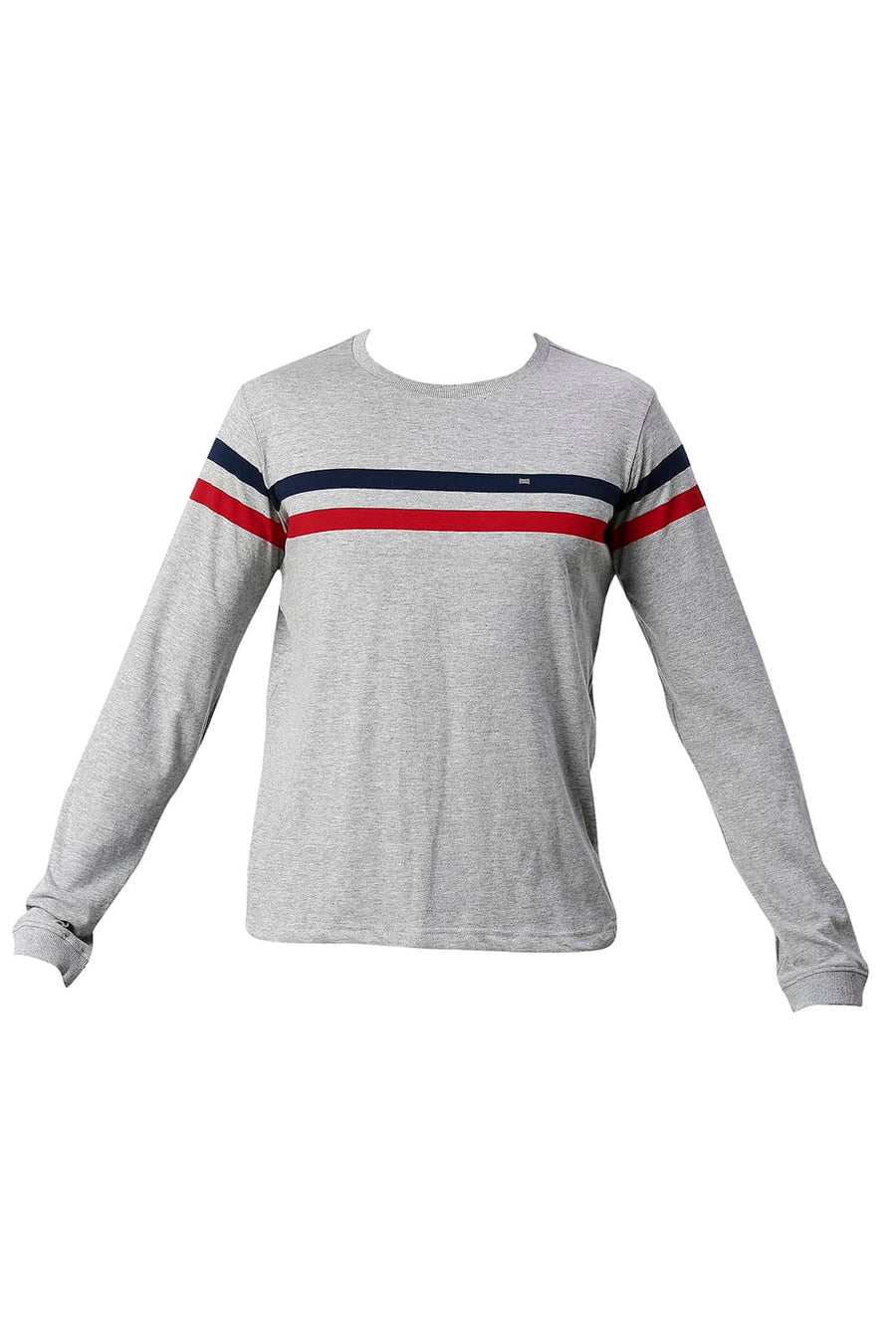 BASICS MUSCLE FIT HEATHER GREY COTTON CREW T-SHIRT