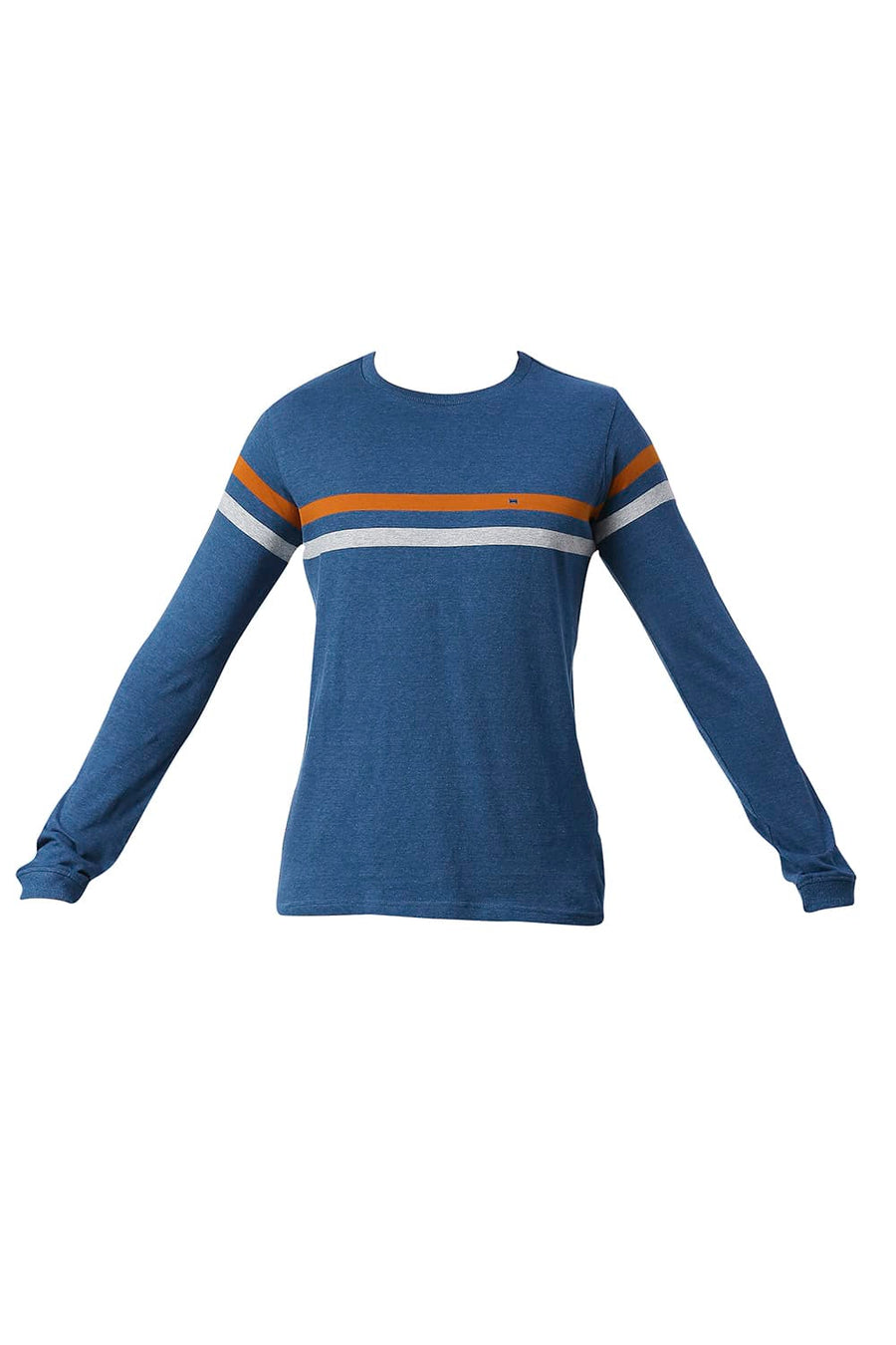 BASICS MUSCLE FIT MOROCCAN BLUE COTTON CREW T-SHIRT