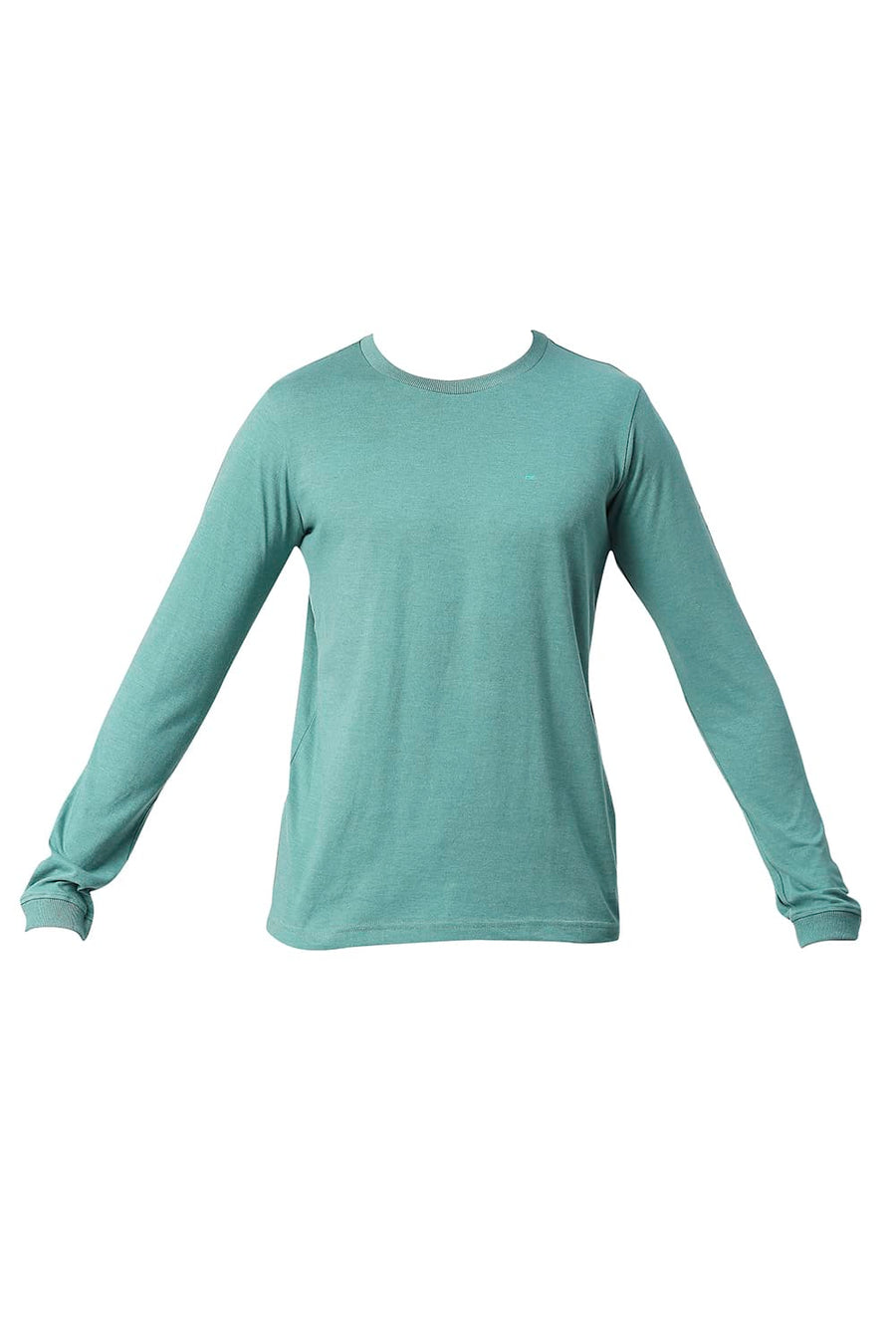 BASICS MUSCLE FIT DEEP SEA COTTON POLYESTER CREW T-SHIRT