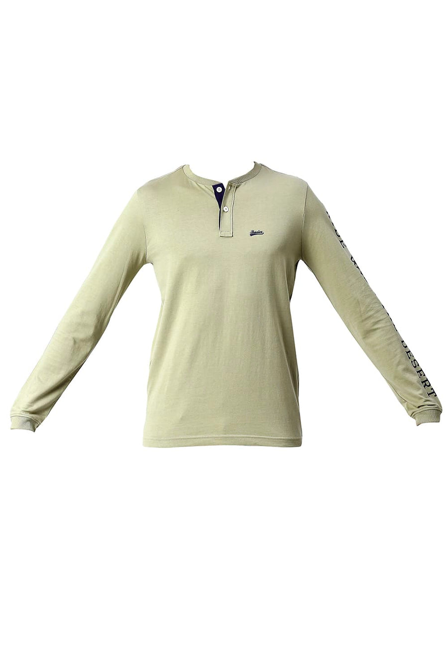 BASICS MUSCLE FIT MERMAID COTTON HENLEY T-SHIRT