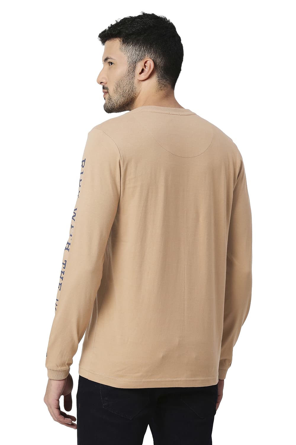 BASICS MUSCLE FIT COTTON HENLEY T-SHIRT