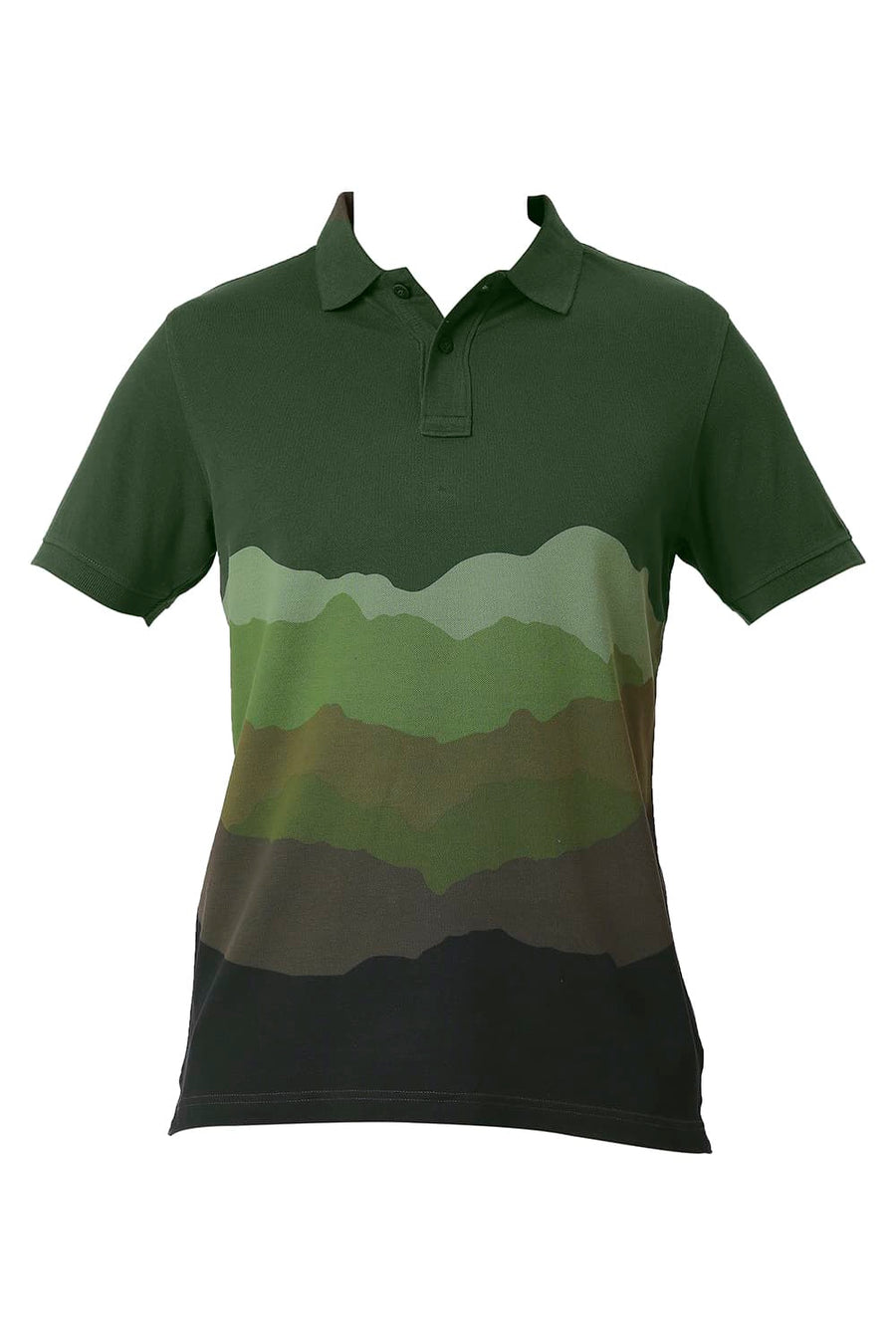 BASICS MUSCLE FIT FOREST NIGHT COTTON POLO T-SHIRT