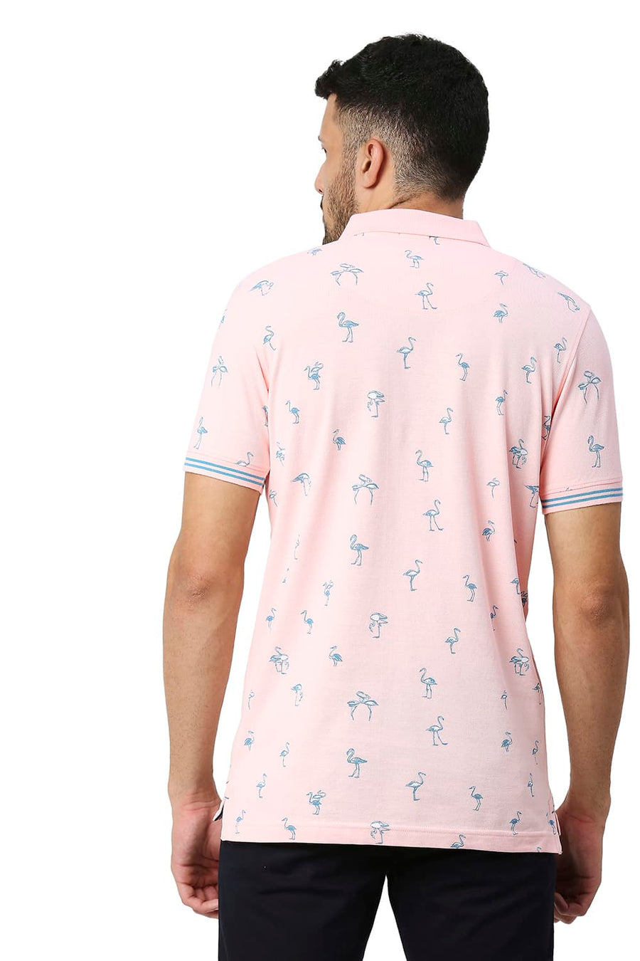 BASICS MUSCLE FIT BLOSSOM COTTON POLO T-SHIRT