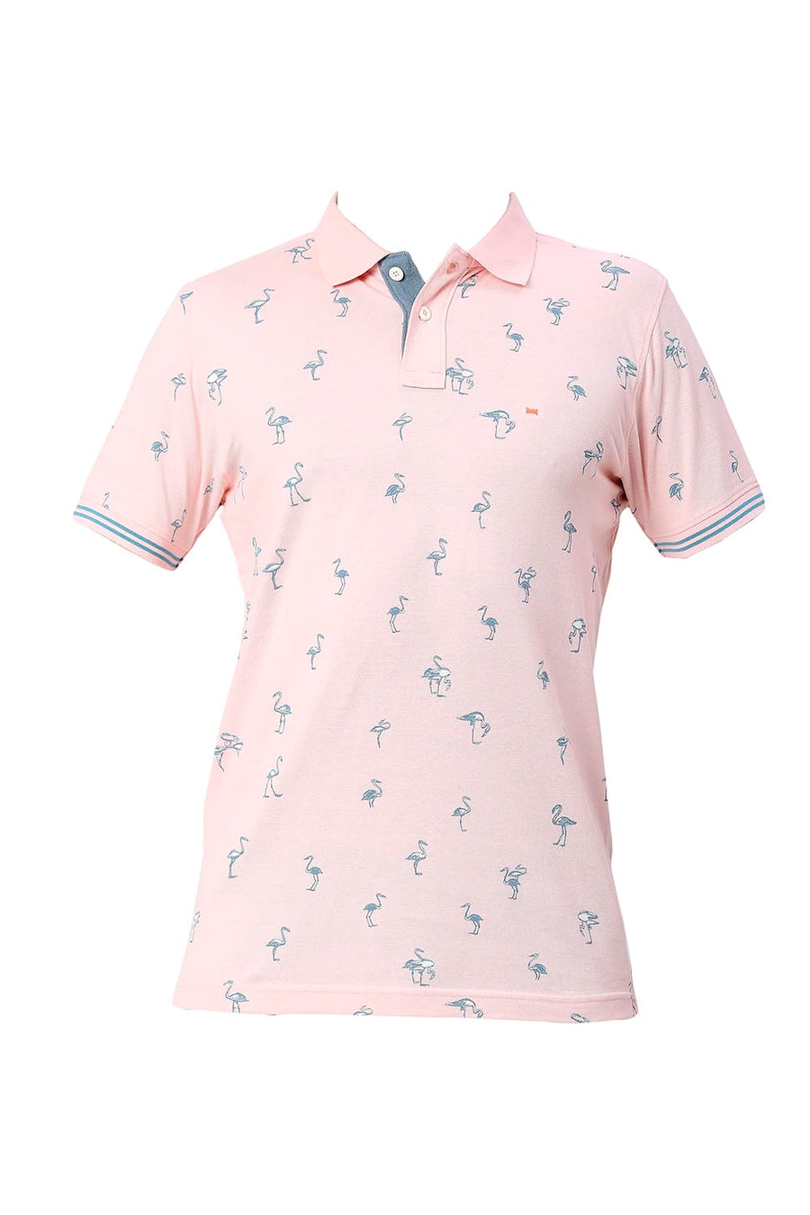 BASICS MUSCLE FIT BLOSSOM COTTON POLO T-SHIRT