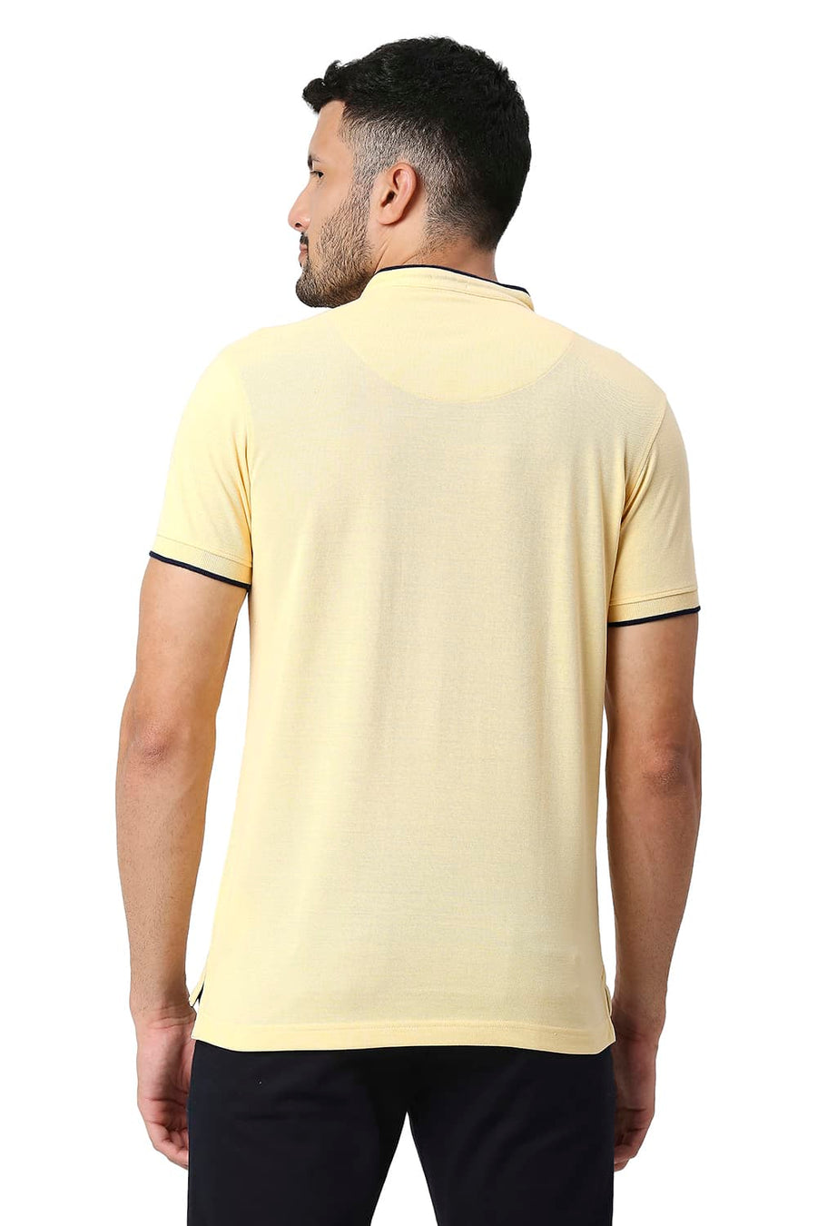 BASICS MUSCLE FIT APRICOT GELATO COTTON POLYESTER POLO T-SHIRT