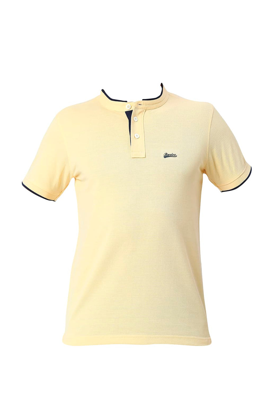 BASICS MUSCLE FIT APRICOT GELATO COTTON POLYESTER POLO T-SHIRT
