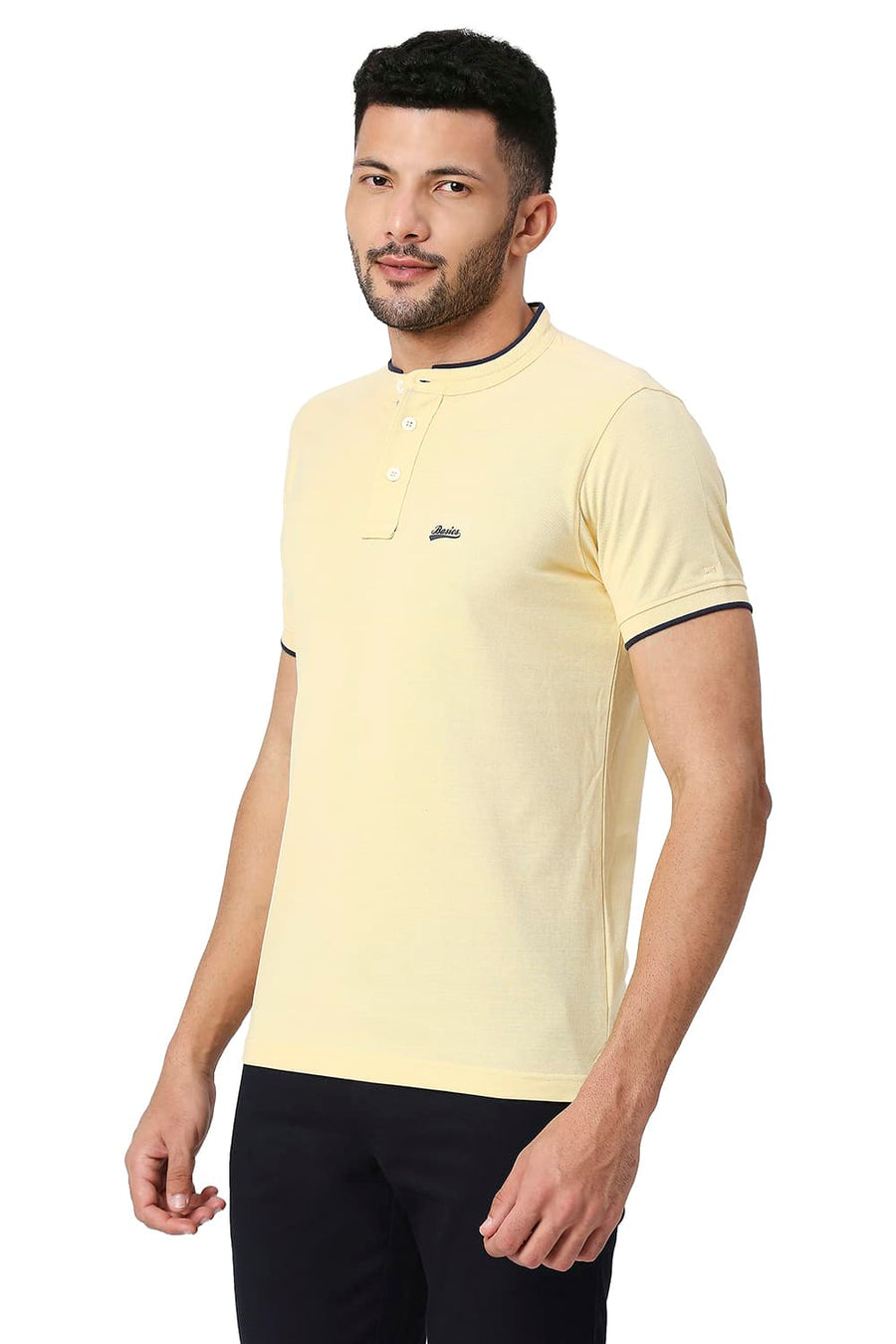 BASICS MUSCLE FIT APRICOT GELATO COTTON POLYESTER POLO T-SHIRT