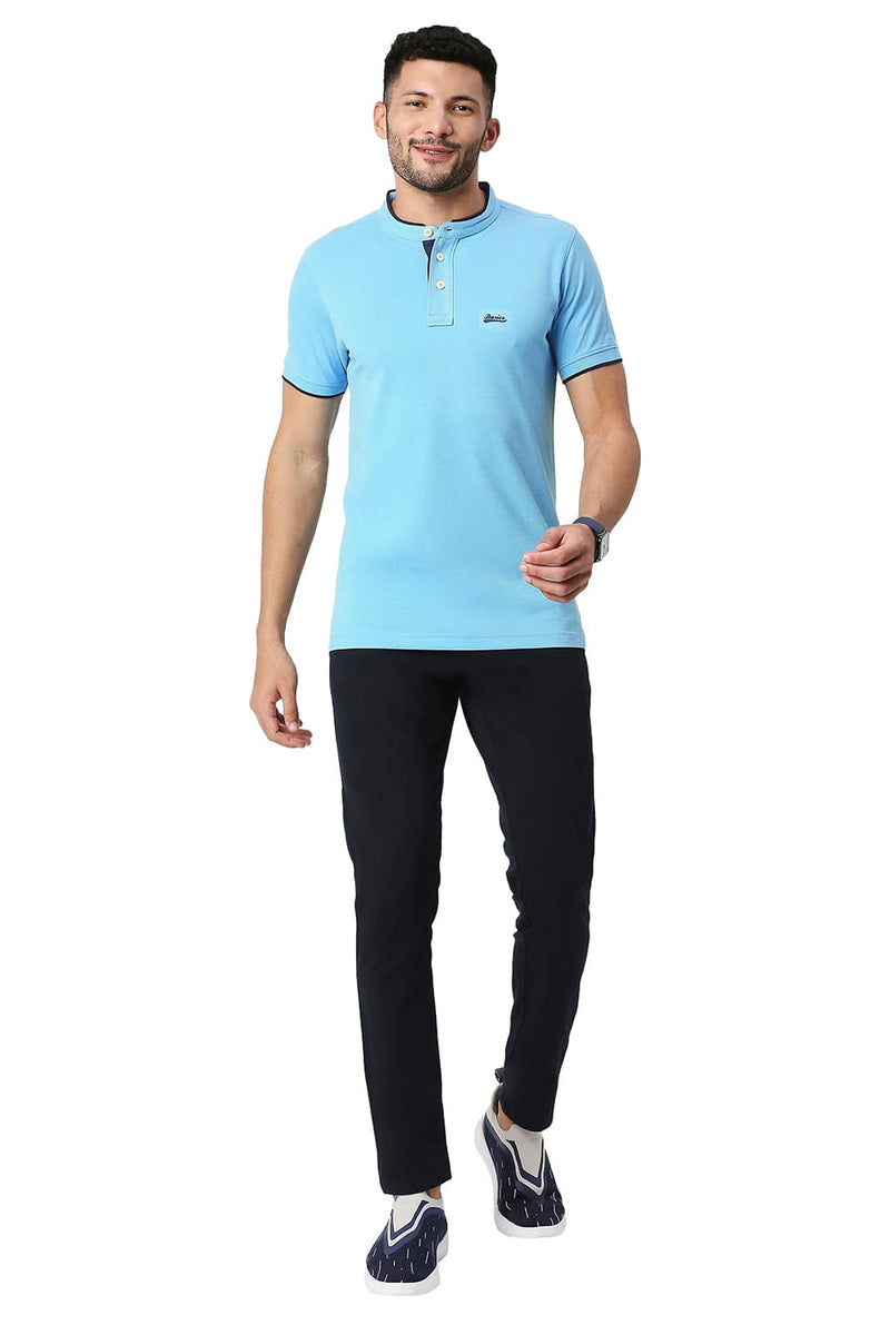 BASICS MUSCLE FIT COTTON POLYESTER POLO T-SHIRT